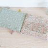 Album photo bébé tissu personnalisé  - velours beige & imprimé fleuri