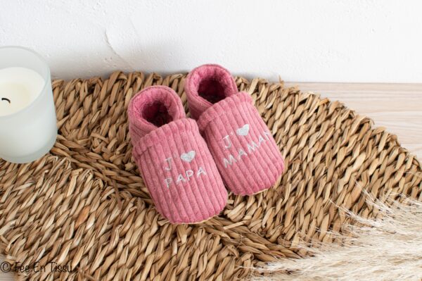 Chaussons souples en velours
