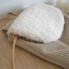 Sac à Dos personnalisé prénom Velours côtelé beige et Tissu mouton blanc cassé