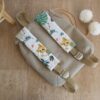 Sac à Dos personnalisé prénom Velours côtelé beige et imprimé Animaux