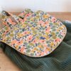 Sac à Dos personnalisé prénom Velours côtelé vert et imprimé liberty fleuri