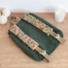 Sac à Dos personnalisé prénom Velours côtelé vert et imprimé liberty fleuri