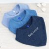 Bavoir bébé personnalisé tissu double uni - plusieurs coloris