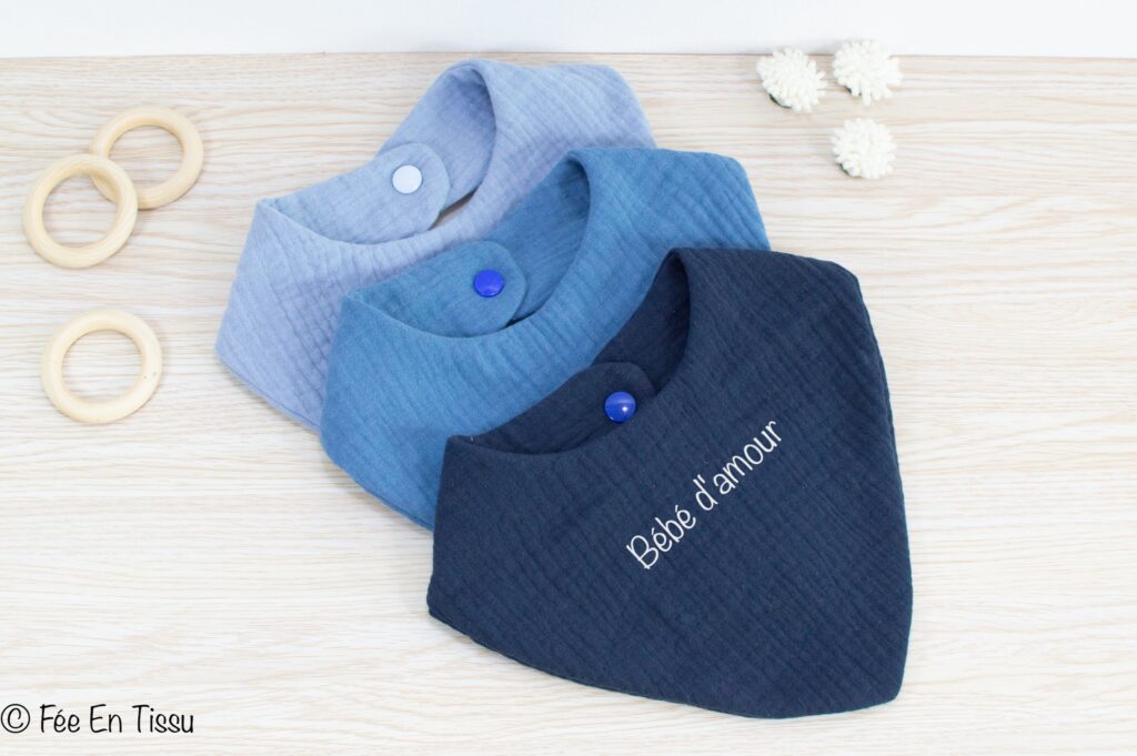 bavoirs bandana double gaze personnalisable