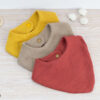 Bavoir bébé personnalisé tissu double uni - plusieurs coloris