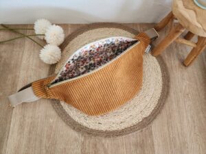 Album photo tissu pour bébé personnalisable - velours beige - imprimé fleuri