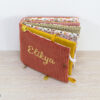 Album photo tissu pour bébé personnalisable - velours terracotta - imprimé fleuri