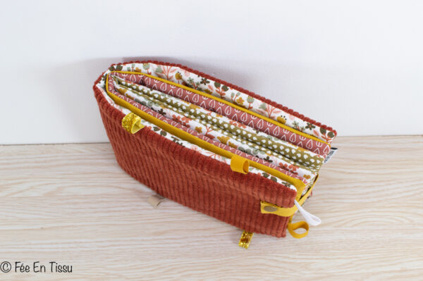 Album photo tissu pour bébé personnalisable - velours terracotta - imprimé fleuri