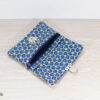Portefeuille femme compact Simili cuir liège Tissu imprimé fleuri bleu