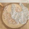 Bavoir bébé fleurs tissu coton fleuri et éponge bambou