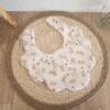 Bavoir bébé fleurs tissu coton fleuri bohème et éponge bambou