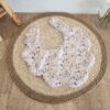 Bavoir bébé fleurs tissu coton fleuri et éponge bambou