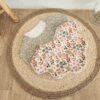 Bavoir bébé fleurs tissu coton fleuri et éponge bambou