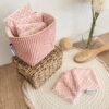 Lingettes lavables avec pochon de rangement Velours côtelé rose et imprimé fleuri