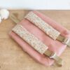 Sac à Dos personnalisé prénom toile de coton rose et imprimé petites fleurs
