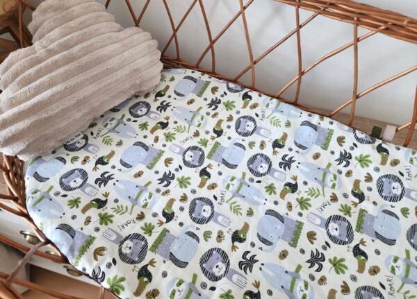 Topponcino bébé tissu animaux, minky marron