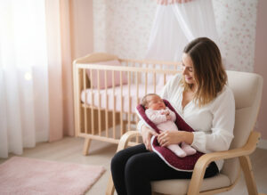Topponcino bébé personnalisé gaze de coton bordeaux, minky