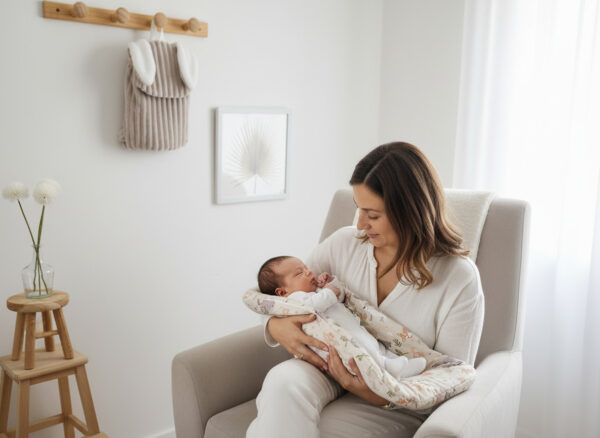 Topponcino bébé personnalisé tissu animaux, minky beige