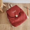Sac à dos Maternelle/Crèche Personnalisé Prénom - Toile de coton Terracotta