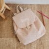 Sac à dos Maternelle/Crèche Personnalisé Prénom - Toile de coton rose pailleté