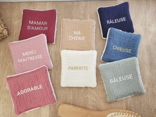 20260513_101407 Lingettes lavables personnalisées - Double gaze pailletée