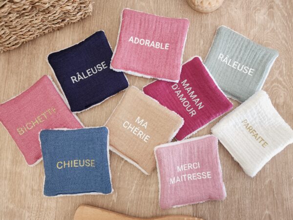 20260513_153931 Lingettes lavables personnalisées - Double gaze pailletée